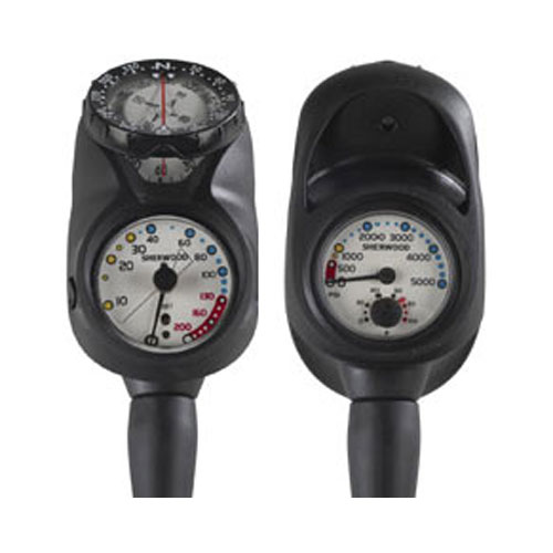 Nav Console 200\' Pressure gauge w/ Compass - 1.75 diameter