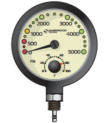 Pressure Gauge 0-5000 PSI - 2\" diameter
